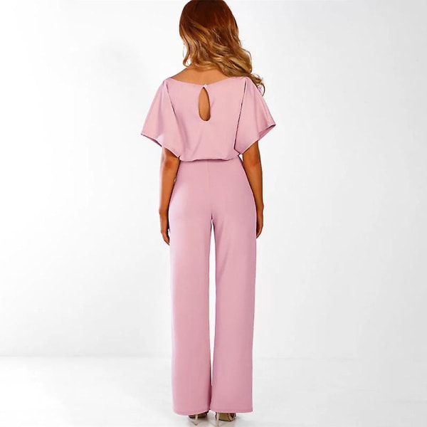 Dame Jumpsuit Casual Bred Ben Dame Aftenfest Lang Playsuit Pink M