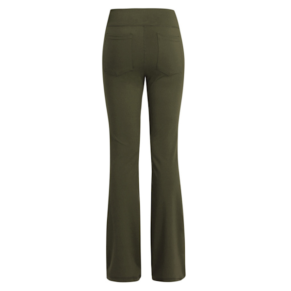 Naisten leveälahkeiset housut, rennot joustavat joogahousut, olohousut, vihreä green 2XL