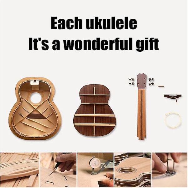 21\" Ukulele Basswood Akustisk Nylon 4 Strängar Ukulele Basgitarr Musikinstrument För Nybörjare Spelare brun