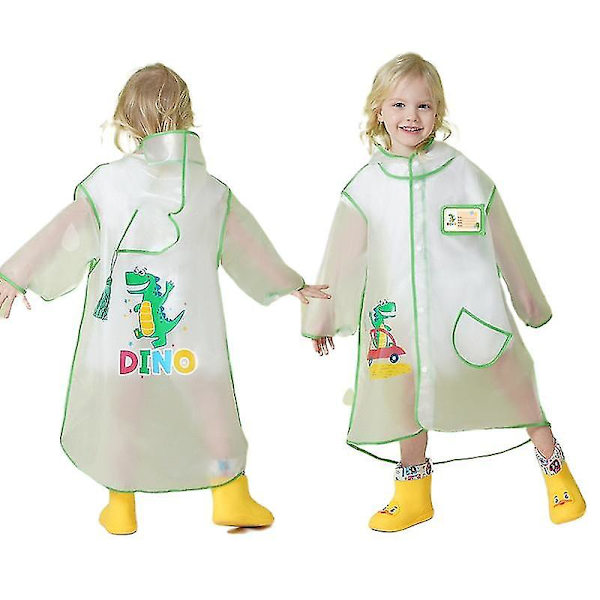 Heldragt Tegneserie Dinosaur Børneregntøj med Vandtæt Poncho Green Dinosaur M