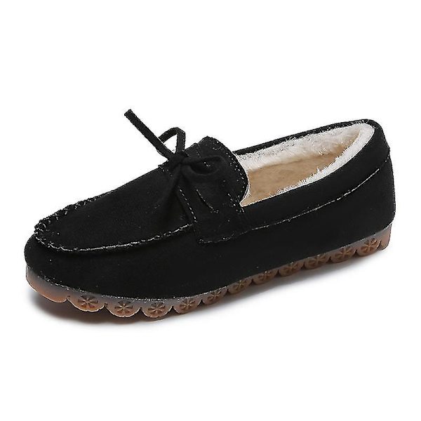 Lågklackade Dam Skor med Cashmere Foder för Att Hålla Värmen Black 41