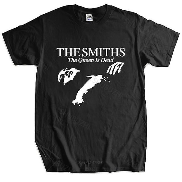 Män Bomull T-shirt Sommartoppar The Smiths \"the Queen Is Dead\" - T-shirt, 1980-talets Indie, Morrissey Större Storlek Homme Svart T-shirt black XXL