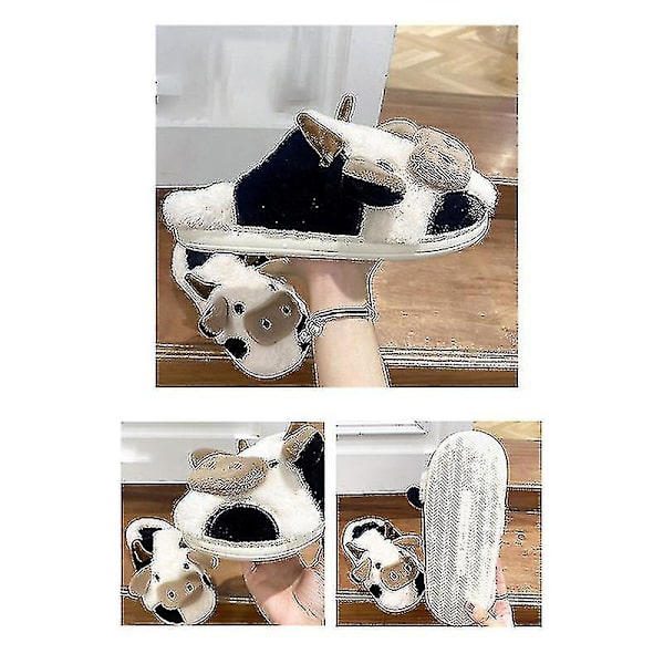 Ko-tofflor Söta Varma Bekväma Bomullsskor Djur cow cotton mop package 40-41