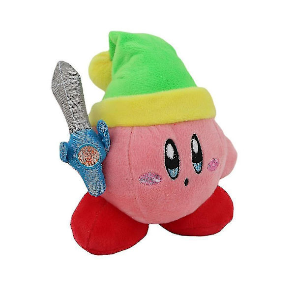 16cm/6 tum Spel Star Kirby Kawaii Plyschleksak Söta Svärd Kirby Mjuk Fylld Docka Peluche Julgåva