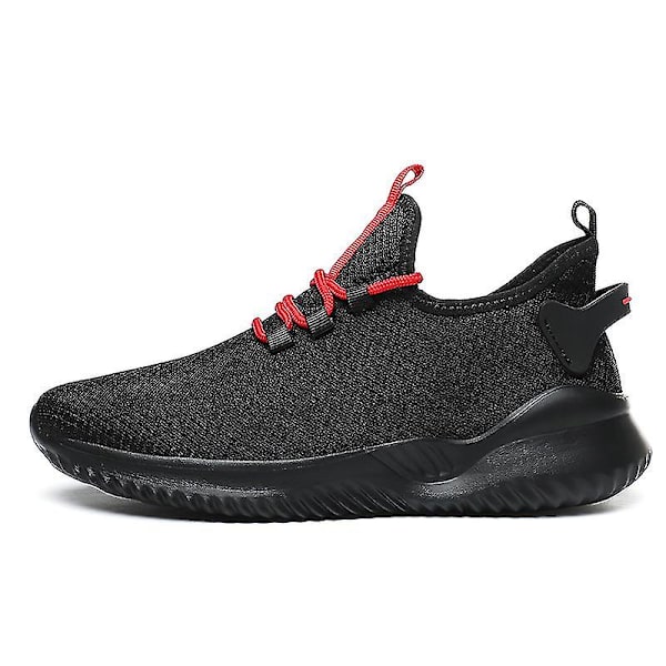 Herr Sneakers Löparskor Tennisskor Lätta Andningsbara Sport Atletiska 3cf1003 BlackRed 46