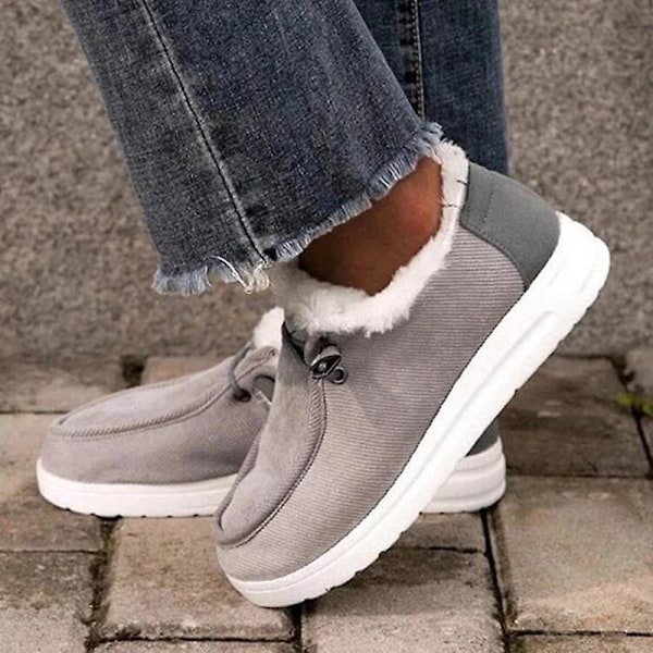 Varma vinterskor Mode Förtjockning Vardagliga vinterskor för vandring Trekking Promenader Nya Gray 43