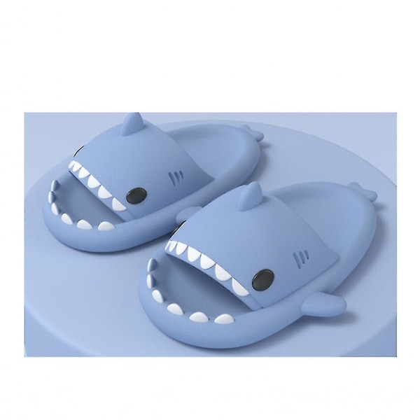 Nya Blue Shark Tofflor Halkfria duschtofflor Badrumstofflor Mjuka sommarsandaler för flickor och pojkar-e 38-39