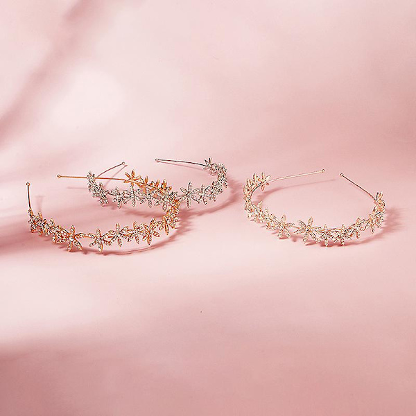 Hårband med 6-uddig stjärna, legering, enkel mode, innovativt brudhårband, bröllopshåraccessoarer Silver
