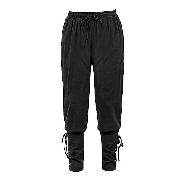 Keskiaikaiset housut viikinkipuku miehille naisille merirosvohousut nyörityksellä renessanssihousut merirosvo ruskea musta plus-koko Halloween black XXL