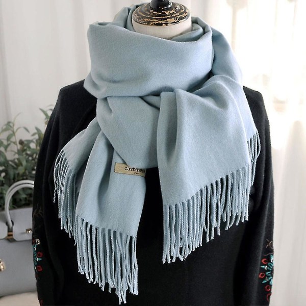 Scarffilt för kvinnor Scarf för kvinnor i Cashmere Feel Cashmere Sjal Blue-gray