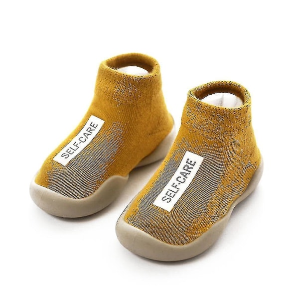 Unisex Baby Skor Första Gåskor Småbarn Flickor Baby Skor Mjukt Gummi Yellow 20-21