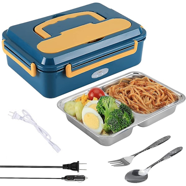 Elektrisk lunchlåda för bil 3 i 1 Bärbar matvärmare Värmare Isolering Lunchväska green