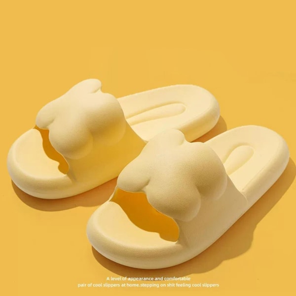 Ensfarvede dameslippers uden gnidning mod fødderne, slippers gave til jul, fødselsdag, nytår Yellow 40-41
