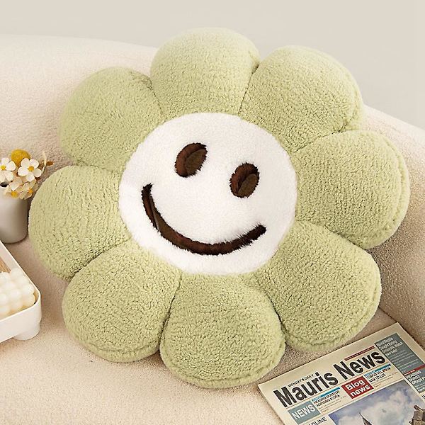 58-78cm Vacker Färgglad Blomma Plysch Kudde Leksak Mjuk Tecknad Växt Uppstoppad Docka Stol Kudde Soffa Barn Älskare Födelsedagspresenter Green 58cm