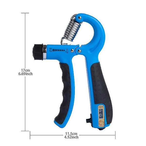 Handgreppsstärkare Räknare Underarmstränare Träning Fingerövning Justerbar Handtränare Fingergreppsstyrketränare Träning Hand Blue