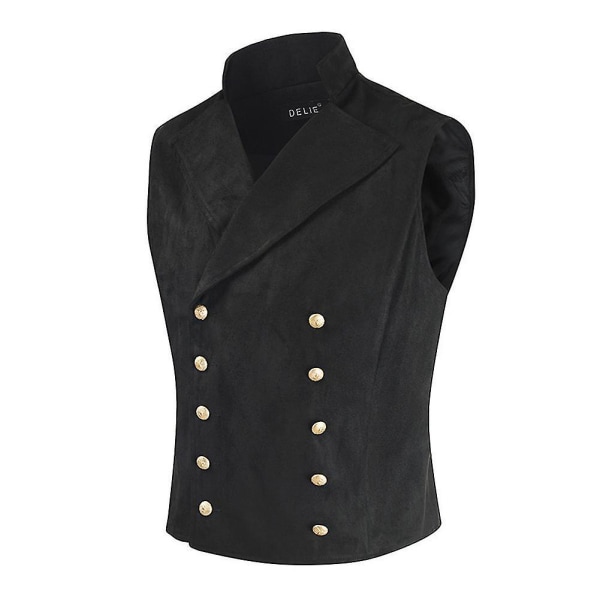 Herre Ruskind Dobbeltradet Antik Casual Vest Zwart S