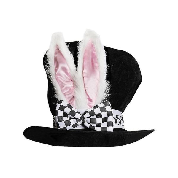 Festhatt Mjuk Tålig Män Kvinnor Mars Hare Kostym Rolig Topper Karnevalsöron Söt Alice Wonderland Bunny Bowler