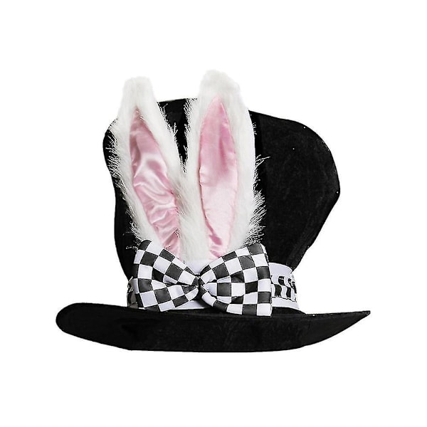 Partyhatt Myk Slitesterk Menn Kvinner Mars Hare Kostyme Morsom Topp Karneval Ører Søt Alice i Eventyrland Kanin Bowler