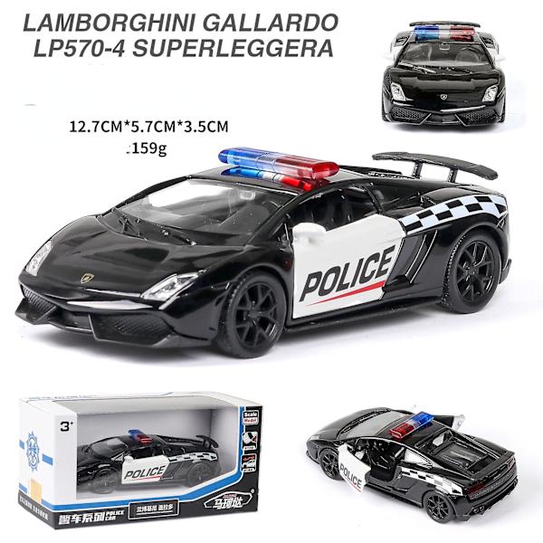 1:36 Amerikansk polisbil modellbil legering bilmodell barnleksaker Lamborghini