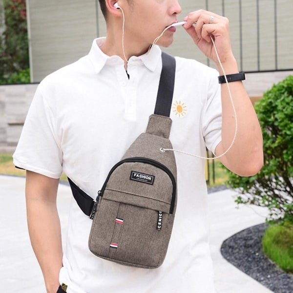Mode axelväska för män Cross-body väska Casual Messenger Bag Bröstväska Khaki