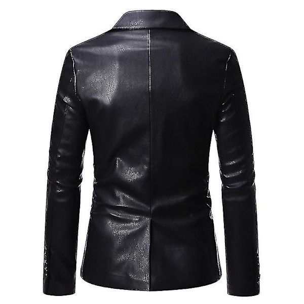 Läderblazer för män PU Lammskinn Brun Läder Herr Blazer 5XL