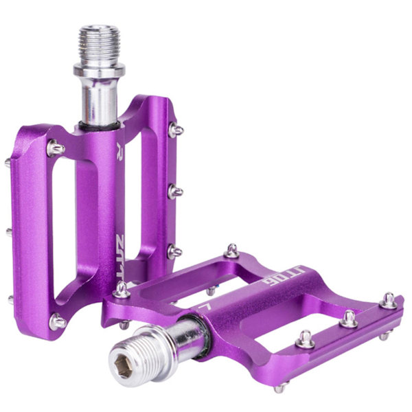 Mountainbikepedaler Cykel Flatpedaler Lätta Aluminiumlegeringspedaler För Landsvägs- och Mountainbike Purple