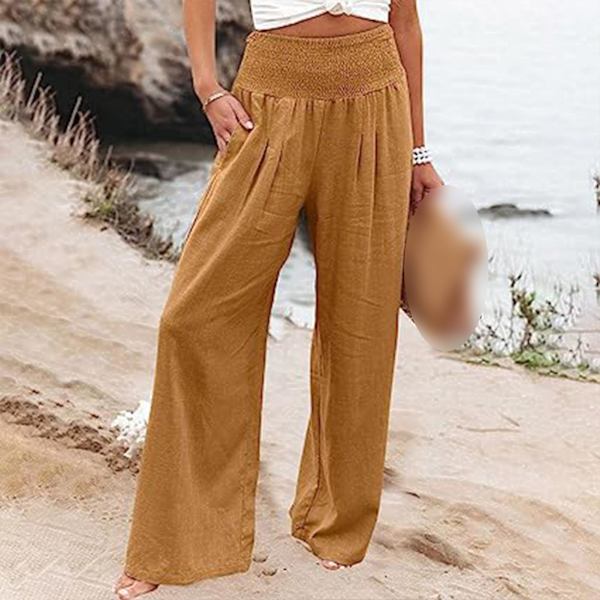 Naisten joogahousut taskuilla urheiluun, urheiluun, sopivat ystävien tapaamisiin Light Brown S