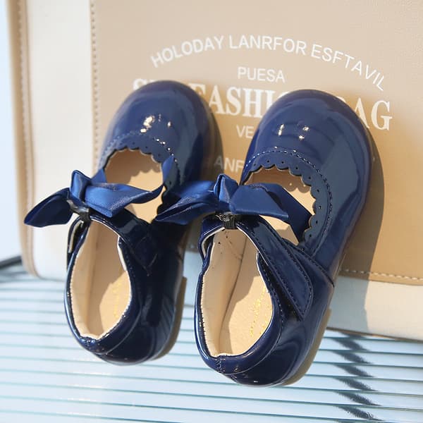 Babyskor för flickor, söta rosettskor, prinsesskor, skor i konstläder 3-6 år dark blue 29