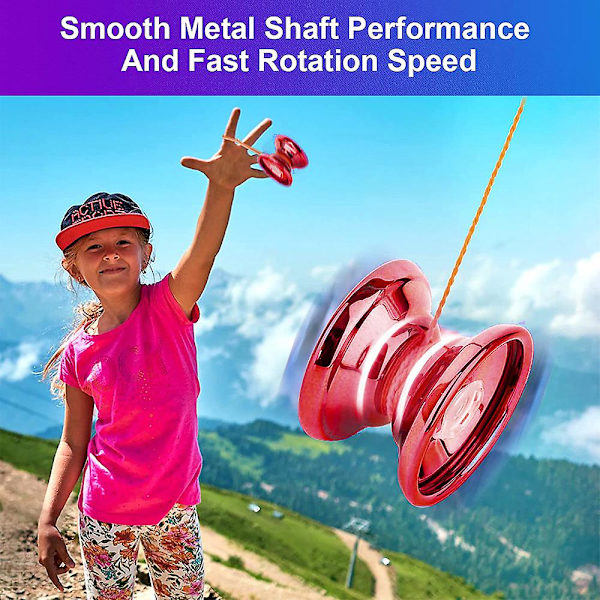 Yo-yo Ball Metall Legering Speed Yo-yo Med Ring Og Tau Yo-yo Leke Sett For Barn Gutter Red