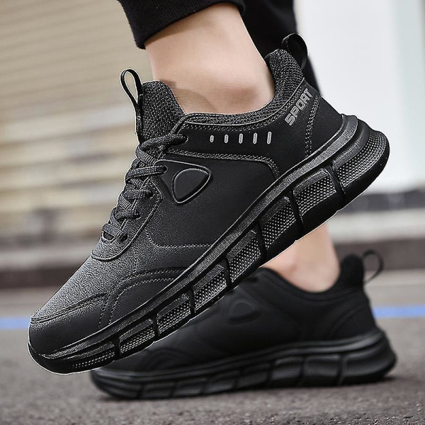 Ny Trend Herre Lettvekts Joggesko Pustende Løpesko Mote Sportssko 3ds825 Black 42