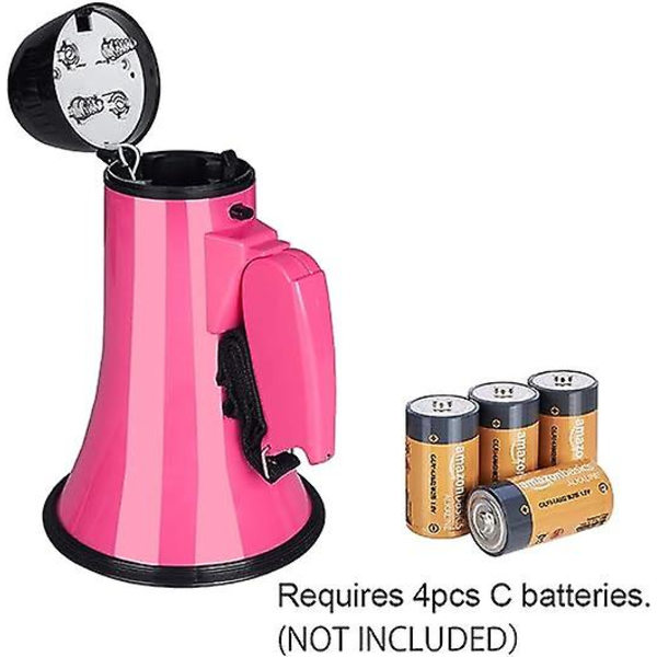 Bærbar Megafon Bullhorn 20 Watt Effekt Megafon Høyttaler Stemme Og Sirene/alarm Moduser Med Volumkontroll Og Stropp Rose red