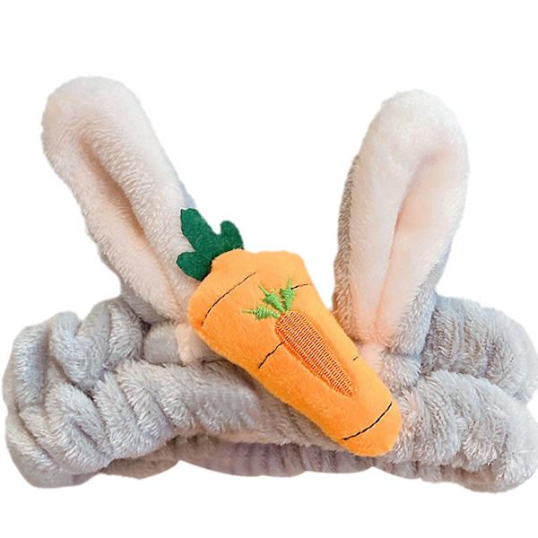 Mikrokuitupäähineet Porkkana & Pupunkorva Design Pehmeät Pehmomeikki Päähineet Joustava Hiuspanta grey Radish