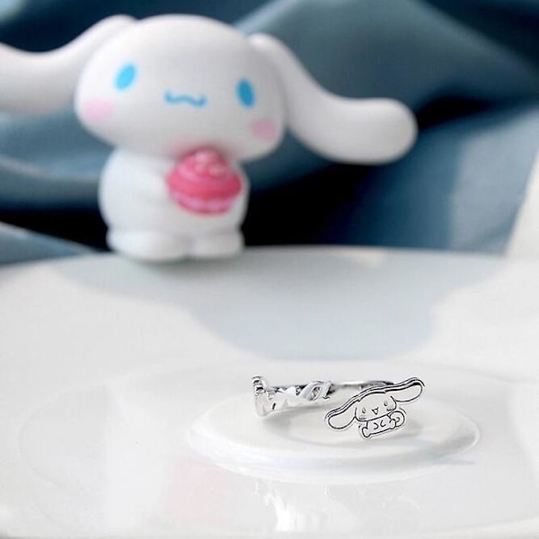 Sanrio Cinnamoroll Sormus Kawaii Sormus Miehille Ja Naisille Muodikas Trendisormus Persoonallinen Kirjainsormus Anna Lahjoja Ystäville B-Lettering