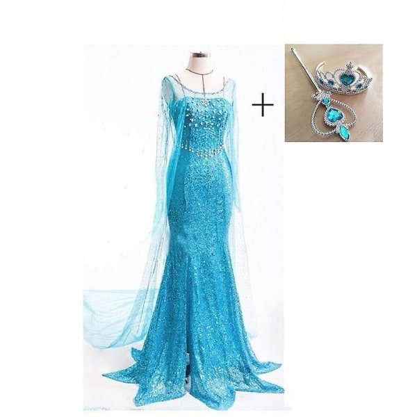 Halloween Jää ja Lumi Romantiikka Aikuisten Mekko Prinsessa Elsa Lava Hääpuku Cosplay Elsa Prinsessa XXL