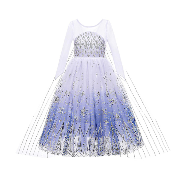 Elsa Prinsessklänning Frozen II Sommar Flickor Maskeradklänning Barn Present 140cm