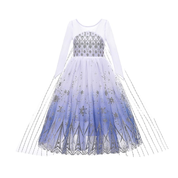 Elsa Prinsessklänning Frozen II Sommar Flickor Maskeradklänning Barn Present 150cm