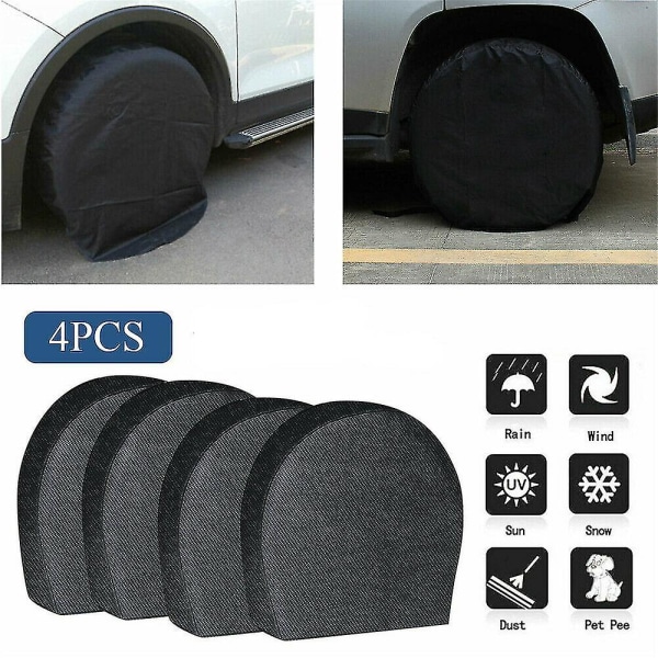 4-pack Vattentäta Däckskydd Reservdäck Hjul Husbil Däckskydd Black L