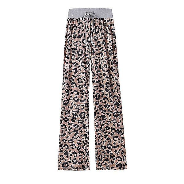 Dame Stretch Bukser med Brede Ben og Tern Dame Højtaljede Bukser Brown 4XL