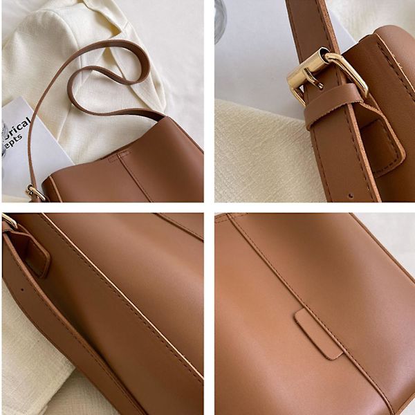 Crossbody Mode Axelväska Handväska med Justerbar Rem brown