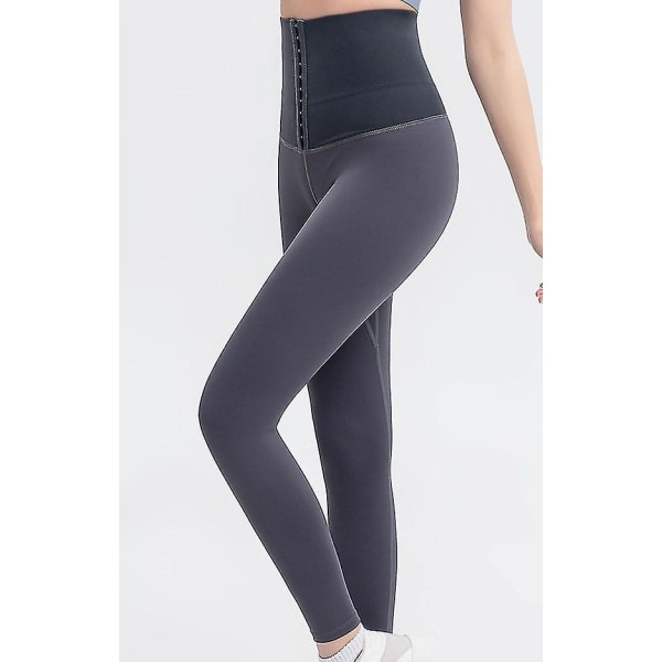 Kvinnors höga midja magen kontroll leggings kropp formning midja cincher sport leggings M Black