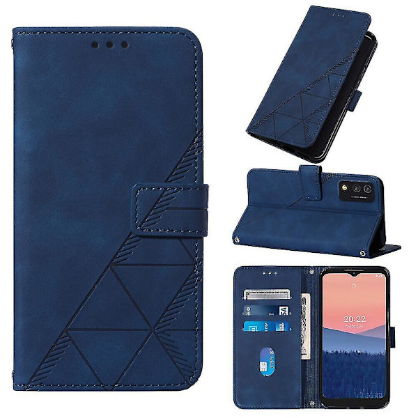 Fodral för Tcl 30t Snodd Crossbody Halsrem Telefonfodral Plånbok Magnetiskt Läderfodral blue