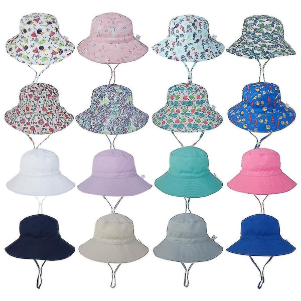 Baby Solhat Sommer Strand Upf 50+ Solbeskyttelse Baby Drenge Hatte Småbørn RED TRIANGLE S