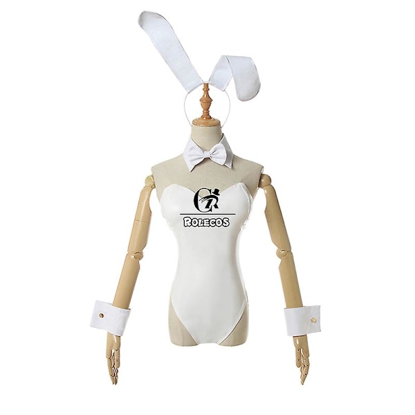 Anime Sakurajima Mai Cosplay Kostym Kanin Kvinnor Vit Sexig Jumpsuit Rascal Drömmer Inte Om Bunny Girl Senpai Kostym Mai Sakurajima M-Bunny Girl