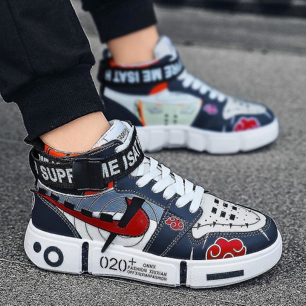 Barnesko Naruto Pustende Sport Løpesko Anime Sneakers 5678 DarkBlue 39