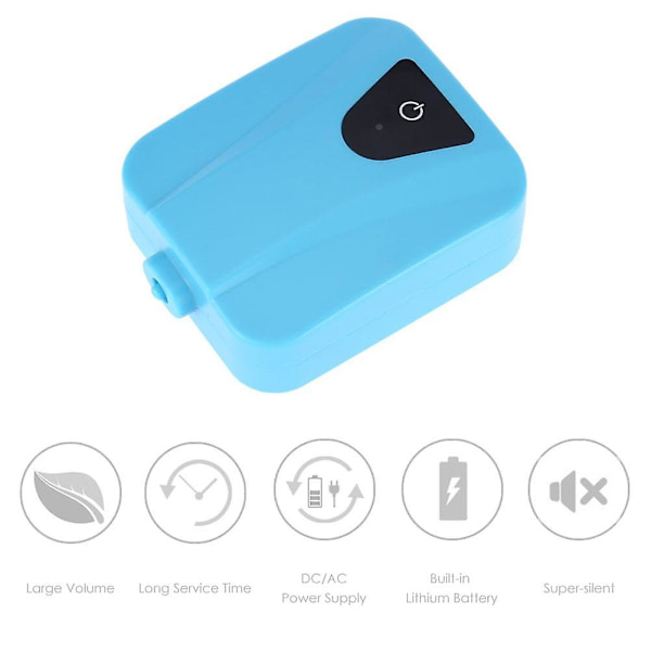 Akvarium Luftpump, solcellsdriven syresättare vatten syrepump damm luftare akvarium luftpump verktyg Sky Blue