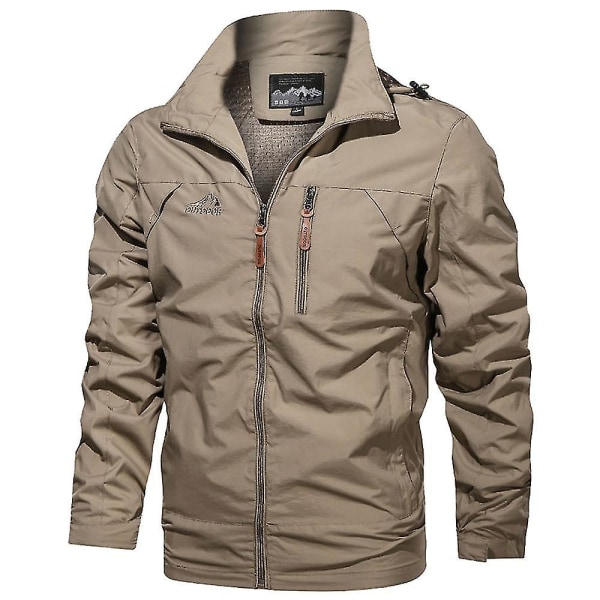 Herre Vinter Hette Army Frakk Taktisk Militær Jakke Kamp Yttertøy Khaki 3XL