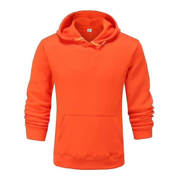 Langærmet hættetrøje til mænd og kvinder, sports sweatshirt toppe Orange 3XL
