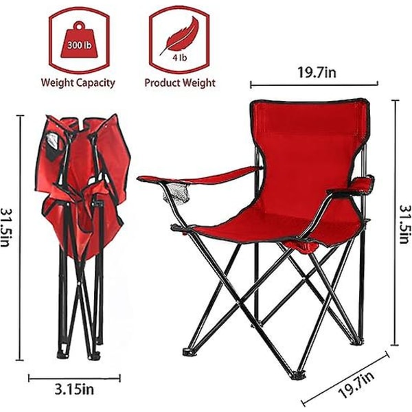 Udendørs Klapstole Camping Bærbare Borde Og Stole Campingudstyr Lænestole Bærbare Fiskestole Klapstole Strandstole red