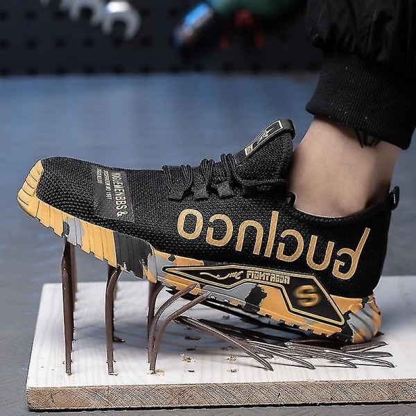 Arbejdssneakers Stål Tå Sko Herre Sikkerhedssko Punkteringssikre Arbejdssko Støvler Mode Inde Yellow 36