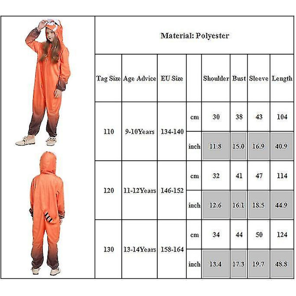 Halloween Børn Forvandles til Rød Panda Vaskebjørn Udklædningskostume Cosplay Party Jumpsuit 9-14 År 13-14 Years